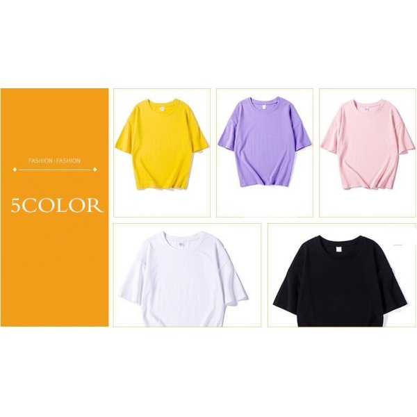 画像2: レディース春夏tシャツ 綿 ショート トップス 半袖 シンプル ゆったり 薄地 日常用 外出 旅行 通学 通勤 人気 10代/20代/30代/40代 (2)