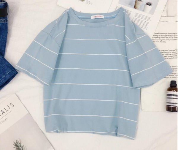 画像7: レディース春夏tシャツ 綿 ショート トップス 横柄 半袖 シンプル ゆったり 薄地 日常用 外出 旅行 通学 通勤 人気 10代/20代/30代/40代 (7)