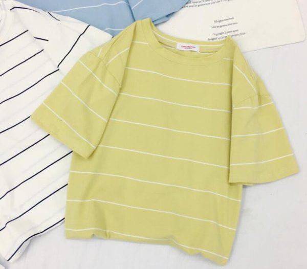 画像9: レディース春夏tシャツ 綿 ショート トップス 横柄 半袖 シンプル ゆったり 薄地 日常用 外出 旅行 通学 通勤 人気 10代/20代/30代/40代 (9)