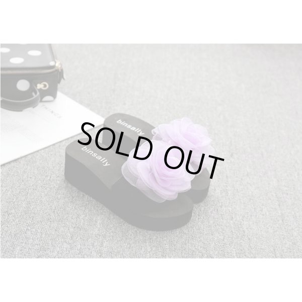 画像4: レディース春夏サンダル 厚底 スリッパ シューズ ビーチサンダル 花 ボヘミアン風 軽量 痛くない 可愛い 美脚 日常 旅行 通勤 オフィス 室内室外 人気 (4)