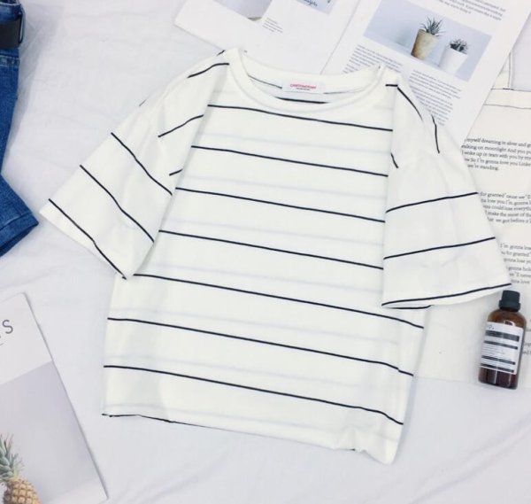 画像8: レディース春夏tシャツ 綿 ショート トップス 横柄 半袖 シンプル ゆったり 薄地 日常用 外出 旅行 通学 通勤 人気 10代/20代/30代/40代 (8)