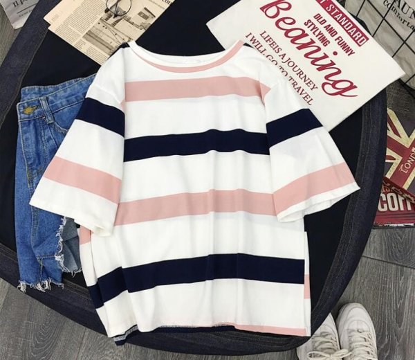 画像6: レディース春夏tシャツ 綿 ショート トップス 横柄 半袖 シンプル ゆったり 薄地 日常用 外出 旅行 通学 通勤 人気 10代/20代/30代/40代 (6)