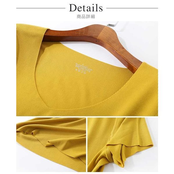 画像3: サラサラの肌触りが続くスポーツウェア 送料無料 シームレス tシャツ レディース 半袖 カットソー 無地 (3)