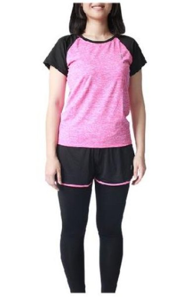 画像9: スポーツウェア スポーツ  スポーツウェア 2点セット 上下セット 半袖 レディース ヨガウェア ランニングウェア (9)