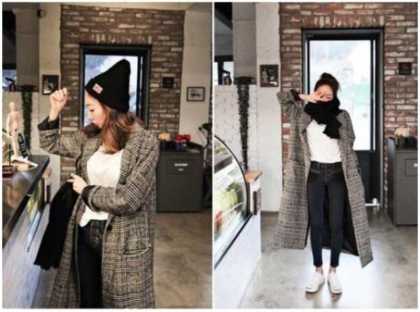 画像2: これからの季節に長く愛用できる定番コート期間限定  超目玉セール☆ 送料無料 チェスターコート レディース ロング 千鳥格子 グレンチェック ワンボタン 秋冬 メルトン コート アウター (2)