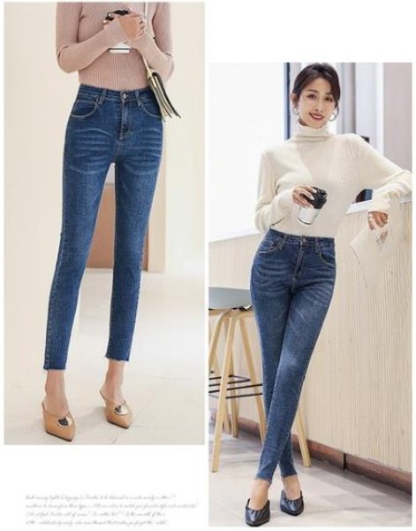 画像12: 美脚効果バツグンのスキニージーンズ  短納期 赤字セール スキニー ジーンズ レディース デニム パンツ ストレッチ アンクル丈 9分丈 10分丈 切りっぱなし ダメージ クラッシュ カットオ (12)