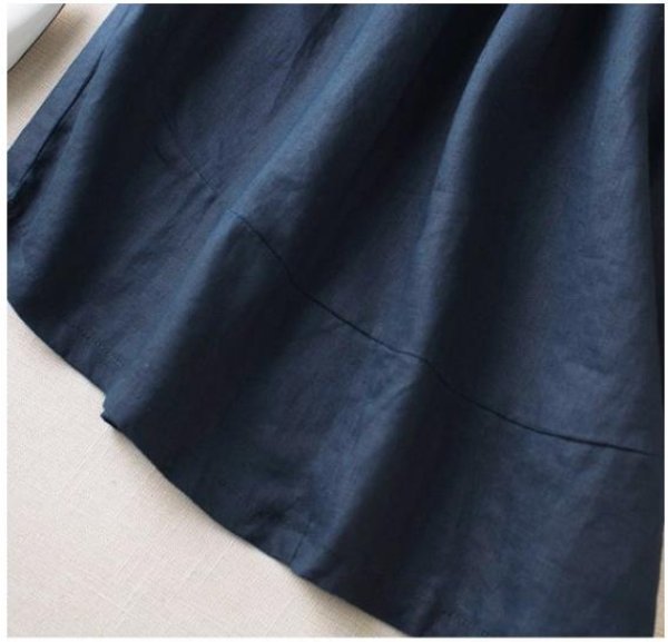 画像13: 夏素材の代名詞、清涼感溢れるリネン  赤字セール☆ 送料無料 短納期 リネン スカート ロング ハイウエスト タック入り ウエストゴム 麻100% 無地 レデ (13)