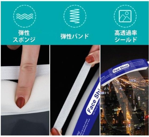 画像11: 目の保護 クリア 高透過率 油はね防止 曇り止め  即納 フェイスシールド フェイスカバー マスク 防塵 マスク 火傷 防護マスク スポンジ ゴムバンド フェイスカバー 5枚セット 透明シールド (11)