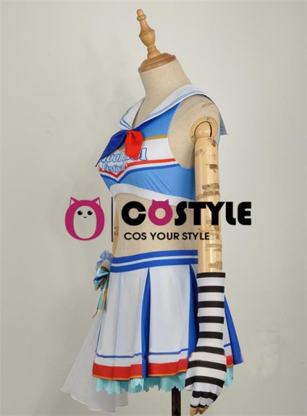 画像2: アイドル アニメ love live! ラブライブ!サンシャイン!! Aqours スクフェス 渡辺曜 わたなべよう CYaRon! チアガール編 覚醒後 応援団 sunshine コスプレ衣装 コスチューム コス レイヤーさん cosplay cos コミケ 衣装 仮装 余興 宴会 学園祭 文化祭 (2)