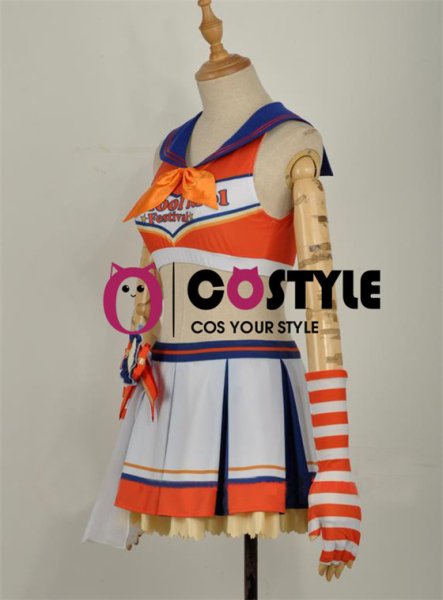 画像2: アイドル アニメ love live! ラブライブ！サンシャイン!! Aqours スクフェス 高海千歌　たかみちか CYaRon! チアガール編 覚醒後 応援団 sunshine　コスプレ衣装　コスチューム コス レイヤーさん cosplay　cos コミケ 衣装 仮装 余興 宴会 学園祭 文化祭 (2)