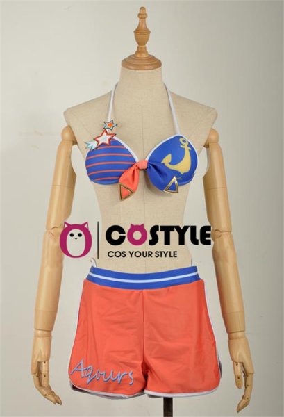 画像4: アイドル アニメ love live! ラブライブ!サンシャイン!! Aqours スクフェス 渡辺曜 わたなべよう 水着編 覚醒後 ビキニ 水着 コスプレ衣装 コスチューム コス レイヤーさん cosplay cos 完コス コミケ 衣装 仮装 余興 宴会 学園祭 文化祭 (4)