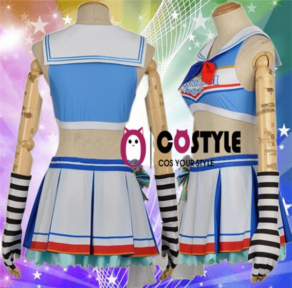 画像5: アイドル アニメ love live! ラブライブ!サンシャイン!! Aqours スクフェス 渡辺曜 わたなべよう CYaRon! チアガール編 覚醒後 応援団 sunshine コスプレ衣装 コスチューム コス レイヤーさん cosplay cos コミケ 衣装 仮装 余興 宴会 学園祭 文化祭 (5)