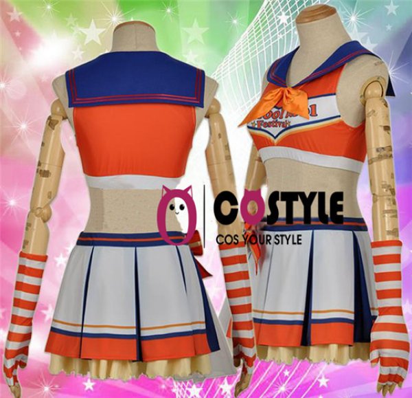 画像5: アイドル アニメ love live! ラブライブ！サンシャイン!! Aqours スクフェス 高海千歌　たかみちか CYaRon! チアガール編 覚醒後 応援団 sunshine　コスプレ衣装　コスチューム コス レイヤーさん cosplay　cos コミケ 衣装 仮装 余興 宴会 学園祭 文化祭 (5)