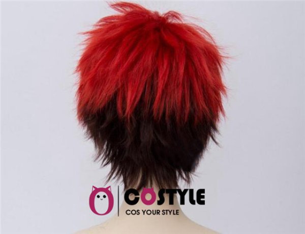画像4: アプリ ゲーム コスプレ 耐熱 ウィッグ ネット付き A3! エースリー 七尾太一 ななおたいち 秋組 ツートン 赤 黒 wig キャラクター 二次元髪型 かつら コス レイヤーさん cosplay cos 完コス コミケ 衣装 仮装 変装 (4)