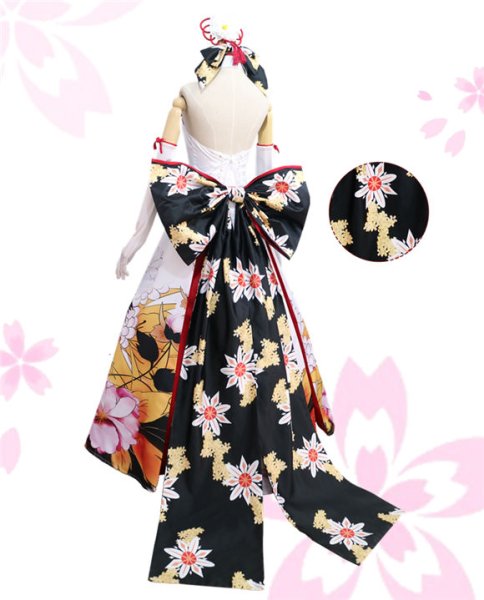 画像2: 送料無料 ゲーム アプリ コスプレ衣装 Fate/GrandOrder FGO saber セイバー アルトリア・ペンドラゴン 新年 和風 和装 鶴 ドレス コスチューム コス レイヤーさん cosplay cos 完コス コミケ 衣装 仮装 学園祭 文化祭 大人用 (2)