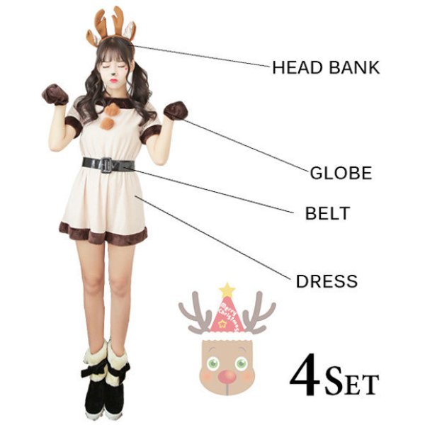 画像2: 【送料無料】クリスマスツリー コスプレ衣装 ツリー レディース 女性 セクシー christmas Xmas 仮装 コスプレ コスチューム サンタ サンタクロースセクシー ダンス衣装 学芸会 演劇 発表会 パーティー イベント (2)