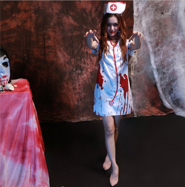 画像3: ハロウィン ゾンビ 花嫁 コスチューム コスプレ衣装 仮装 ハロウィーン 花嫁 halloween パーティー ハロウィン衣装 血まみれ仮装 パーティー 女性 ホラー 怖い系 個性的 パーティー ハロウィン衣装 血まみれ仮装 怖い系 個性的 衣装 仮装 大人 魔女 制服 (3)