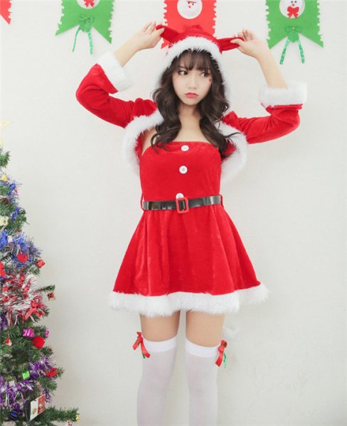 画像4: クリスマスツリー コスプレ衣装 ツリー レディース 女性 セクシー christmas Xmas 仮装 コスプレ コスチューム サンタ サンタクロースセクシー ダンス衣装 学芸会 演劇 発表会 パーティー イベント (4)