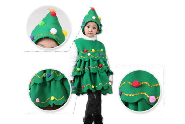画像4: 【送料無料】クリスマスツリー コスプレ衣装 子供 christmas Xmas 仮装 コスプレ コスチューム サンタ サンタクロースセクシー ダンス衣装 学芸会 演劇 発表会 パーティー イベント (4)