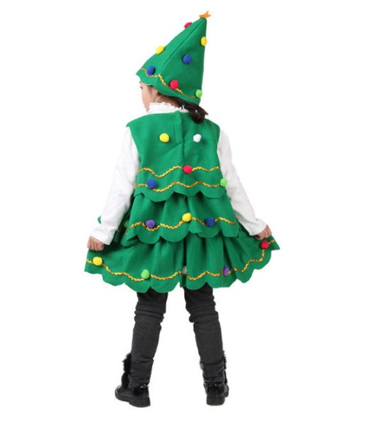 画像6: 【送料無料】クリスマスツリー コスプレ衣装 子供 christmas Xmas 仮装 コスプレ コスチューム サンタ サンタクロースセクシー ダンス衣装 学芸会 演劇 発表会 パーティー イベント (6)