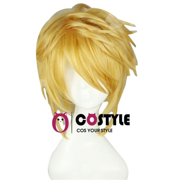 画像2: アニメ コスプレウィッグ ネット付き VOCALOID2 ボーカロイド 2 鏡音レン かがみねれん wig キャラクター 二次元髪型 かつら コス レイヤーさん cosplay cos 完コス コミケ 衣装 仮装 変装 学園祭 文化祭 (2)