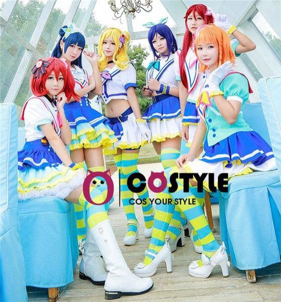 画像5: アイドル アニメ love live! ラブライブ!サンシャイン!! Aqours 青空 Jumping Heart ステージ衣装 覚醒後 スクフェス コスプレ衣装 コスチューム コス レイヤーさん cosplay cos 完コス コミケ 衣装 仮装 余興 宴会 学園祭 文化祭 (5)