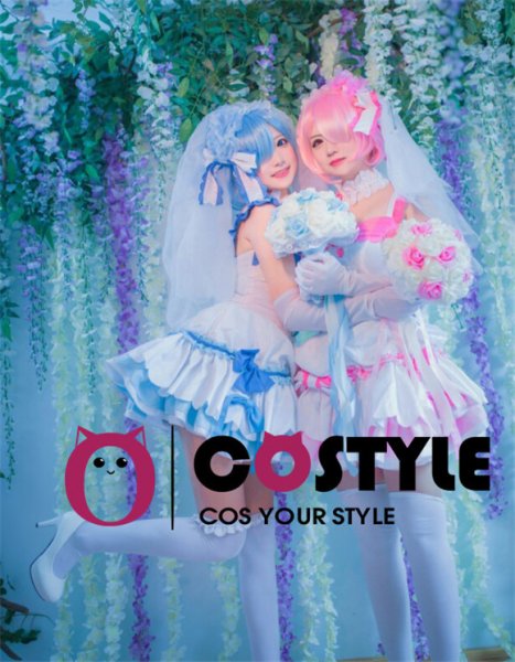 画像8: アニメ コスプレ 衣装 Re:ゼロから始める異世界生活 リゼロ ラム レム ウェディングドレス 漫画 キャラクター コスプレ衣装 コスチューム コス レイヤーさん cosplay cos 完コス コミケ 衣装 仮装 学園祭 文化祭 大人用 (8)