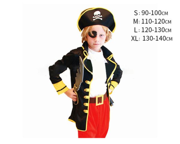画像4: 【6点セット】ハロウィン 衣装 海賊 パイレーツ 船長 子供 キャラクター 男の子 子供服 ハロウィーン halloween 仮装 キッズ ジュニア 男児 コスプレ コスチューム ダンス衣装 学芸会 演劇 発表会 パーティー イベント (4)