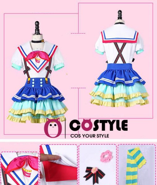 画像9: アイドル アニメ love live! ラブライブ!サンシャイン!! Aqours 青空 Jumping Heart ステージ衣装 覚醒後 スクフェス コスプレ衣装 コスチューム コス レイヤーさん cosplay cos 完コス コミケ 衣装 仮装 余興 宴会 学園祭 文化祭 (9)