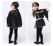 画像4: ４点セット】ハロウィン 衣装 子供 バッドマン スーパー ヒーロー アメコミ アメキャラ デビル ワンピース マント 仮面 ブラック 女の子 子供服　ハロウィーン halloween 仮装 キッズ ジュニア 女児 コスプレ コスチューム ダンス衣装 学芸会　演劇　発表会　パーティー　 (4)