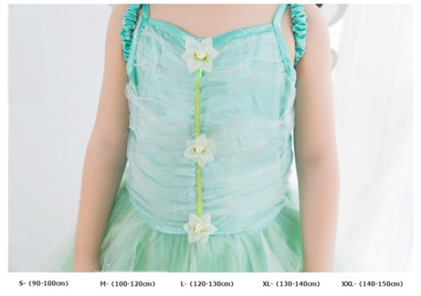 画像5: 【3点セット 送料無料】christmas Xmas クリスマス衣装 子供 妖精 ティンカー・ベル プリンセス ワンピース ドレス 羽付き 女の子 子供服 ハロウィーン halloween 仮装 キッズ ジュニア 女児 コスプレ コスチューム グリーン 緑 ダンス衣装 学芸会 演劇 発表会 パーティ (5)