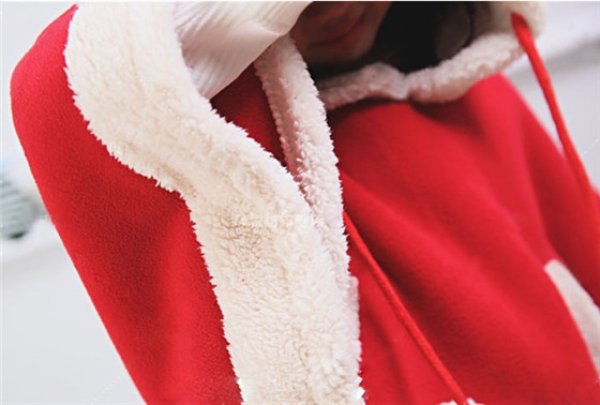 画像7: トナカイ フード ポンチョ サンタコスプレ クリスマス christmas Xmas サンタ トップス プレゼント厚手 ケープ アニマルフード付き あったか ふんわり 子供 女の子 子供服 キッズ 女児 赤ちゃん ベビー服 サンタ 仮装 衣装 コスプレ コスチューム ハロウィン ハロウィーン ha (7)