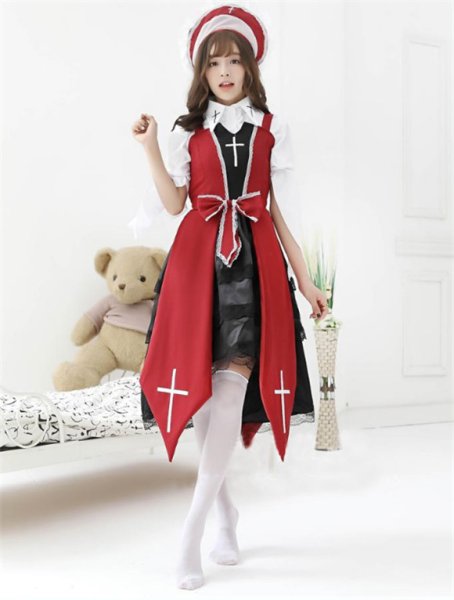 画像2: ロリータ lolita ワンピース メイド ゴシック クラシカル  レディース 女性 大人用 発表会 舞台 パーティー ハロウィン 衣装 仮装 コスチューム コスプレ コス ロリータファッション lolitafashion (2)