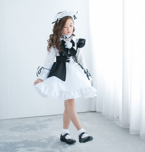 画像3: ロリータ lolita ワンピース メイド ゴシック クラシカル  レディース 女性 子供用 発表会 舞台 パーティー ハロウィン 衣装 仮装 コスチューム コスプレ コス ロリータファッション lolitafashion (3)