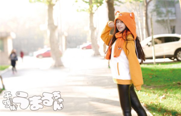 画像4: アニメ コスプレ 干物妹!うまるちゃん 土間埋 どまうまる ハムスター 3点セット 耳付き パーカー 帽子 マフラー コスプレ衣装 コスチューム コス レイヤーさん cosplay cos 完コス コミケ 衣装 仮装 学園祭 文化祭 パーティー ハロウィン 大人用 (4)