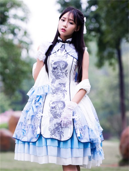 画像2: オフショルダー ロリータ ワンピース ロリータファッション lolita 清楚系 お嬢様 姫 デート服 女性 女子 レディース 大人用 (2)