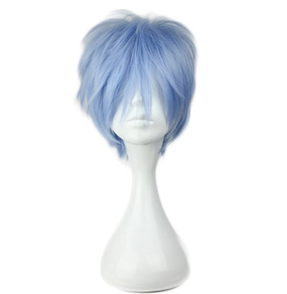 画像2: 送料無料 アニメ コスプレ ウィッグ ネット付き 黒子のバスケ 黒子テツヤ くろこてつや wig キャラクター 二次元髪型 かつら コス レイヤーさん cosplay cos 完コス コミケ 衣装 仮装 変装 学園祭 文化祭 (2)