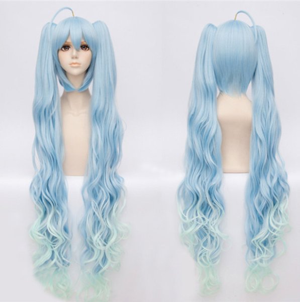 画像2: 送料無料 アニメ コスプレウィッグ ネット付き VOCALOID wig キャラクター 二次元髪型 かつら コス レイヤーさん cosplay cos 完コス コミケ 衣装 仮装 変装 学園祭 文化祭 (2)