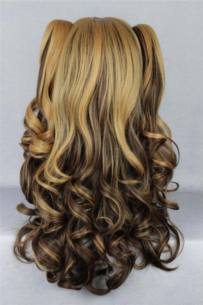 画像2: 送料無料 ロリータ コスプレ 耐熱 ウィッグ ネット付き wig キャラクター 二次元髪型 かつら コス レイヤーさん cosplay cos 完コス コミケ 衣装 仮装 変装 学園祭 文化祭 (2)