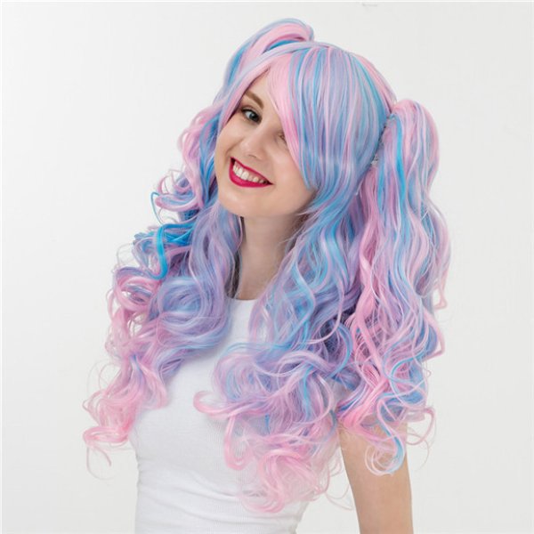 画像5: 送料無料 ロリータ コスプレ 耐熱 ウィッグ ネット付き wig キャラクター 二次元髪型 かつら コス レイヤーさん cosplay cos 完コス コミケ 衣装 仮装 変装 学園祭 文化祭 (5)