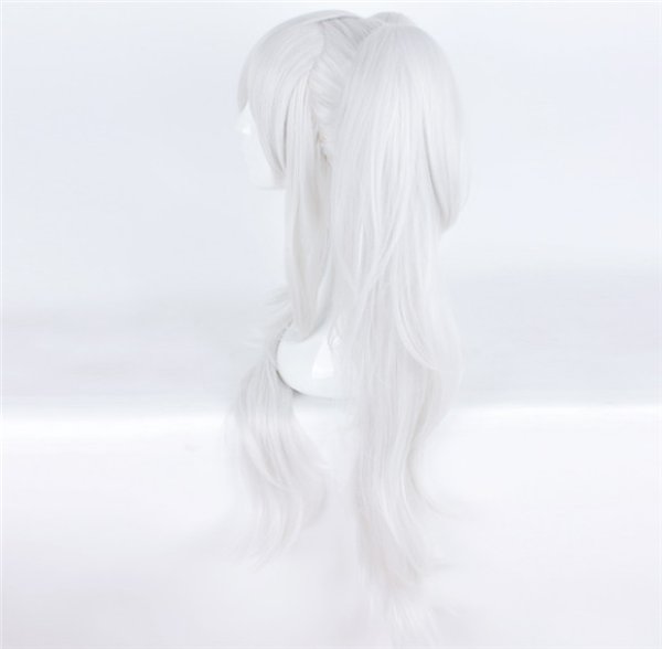 画像4: 送料無料 ゲーム コスプレ ウィッグ ネット付き アズールレーン Azur Lane アズレン 艦B ラフィー 駆逐艦船 ツインテール wig キャラクター 二次元髪型　かつら　コス レイヤーさん　cosplay　cos　完コス　コミケ 衣装　仮装　変装　学園祭　文化祭 (4)